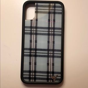 blue plaid wildflower case for iphone x